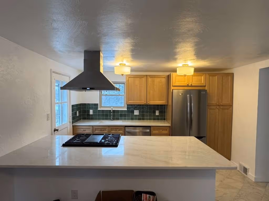 A rebuilt kitchen at Bower Hill, finished and ready to live in